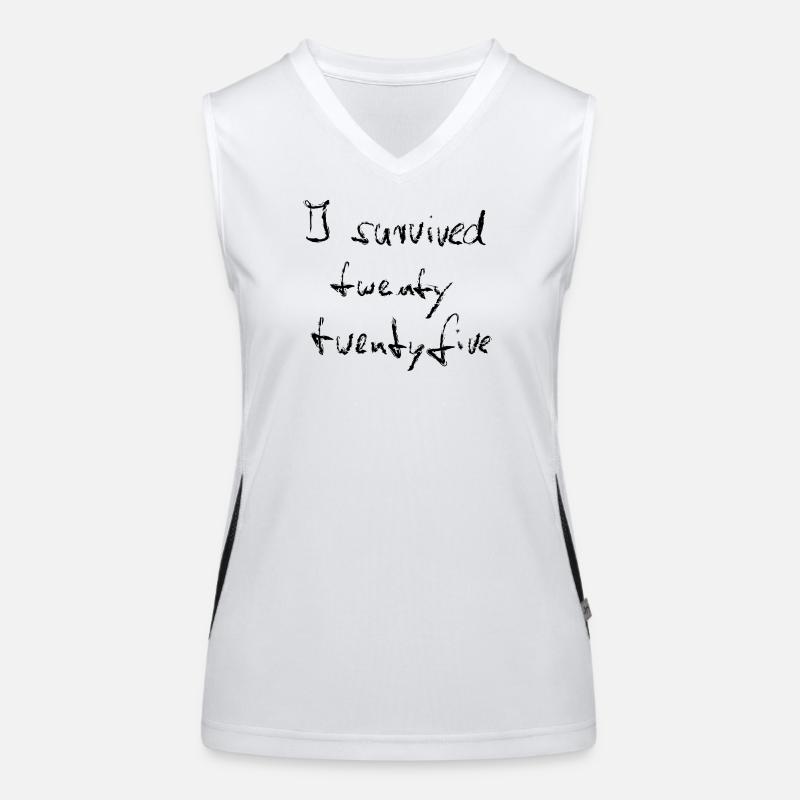 I survived 2025 - Kreide schwarz Funktionelles Kontrast-Tank Top für Frauen