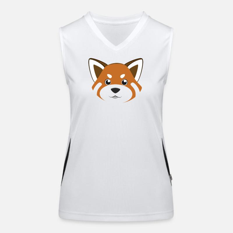 Costume drôle d’animal DIY avec visage de panda roux mignon Débardeur respirant contrasté Femme