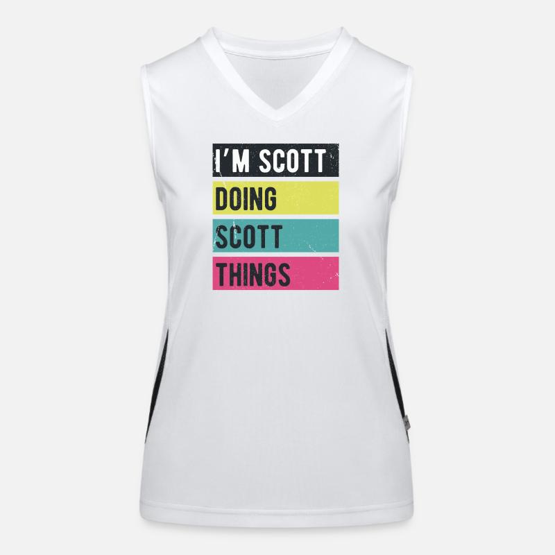 Ich bin Scott und mache Scott Things Retro Colors Funktionelles Kontrast-Tank Top für Frauen