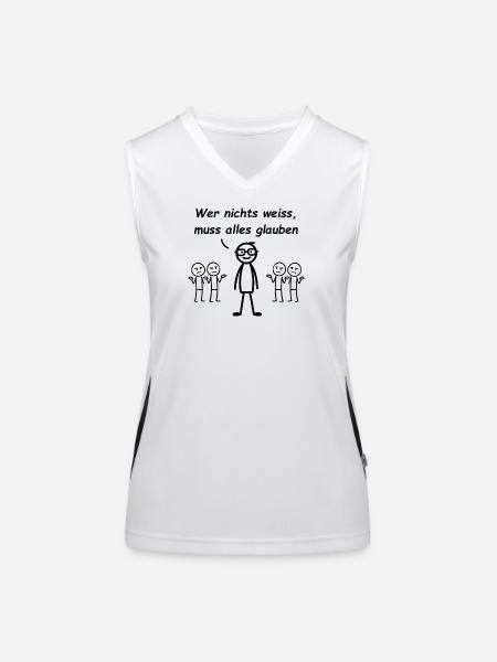 If you don't know anything, you have to believe everything - Women's Functional Contrast Tank Top - white/black - Front