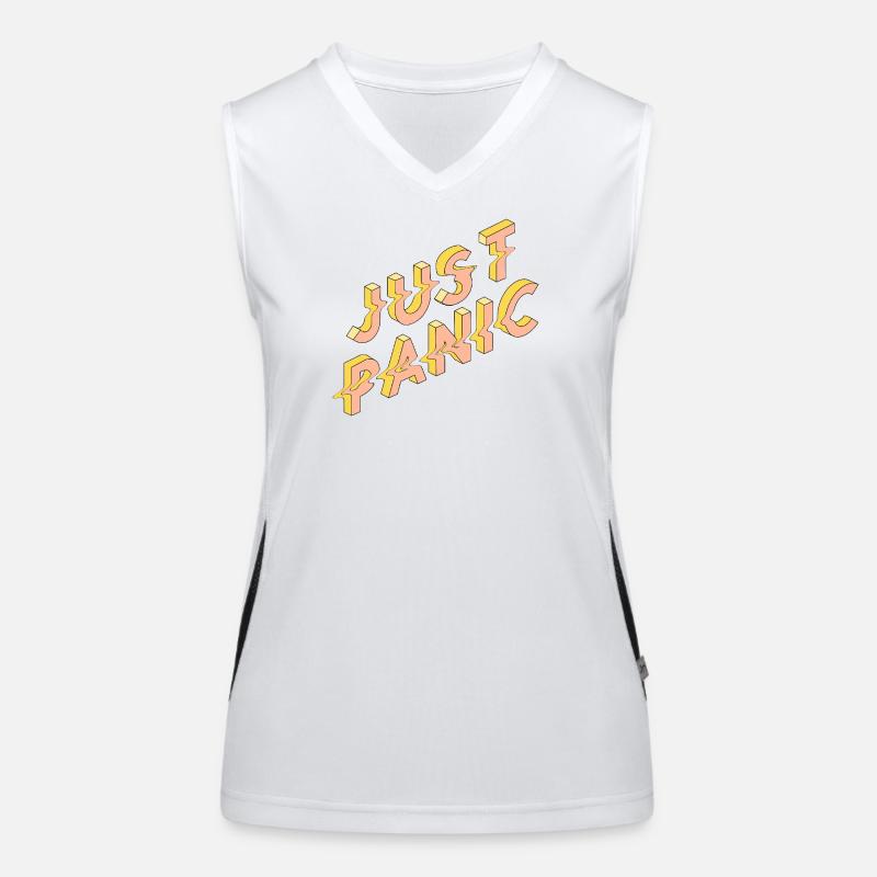 Just Basic 3D Retro Typo Funktionelles Kontrast-Tank Top für Frauen