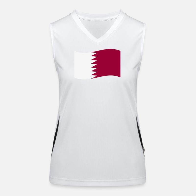 Drapeau du Qatar Débardeur respirant contrasté Femme