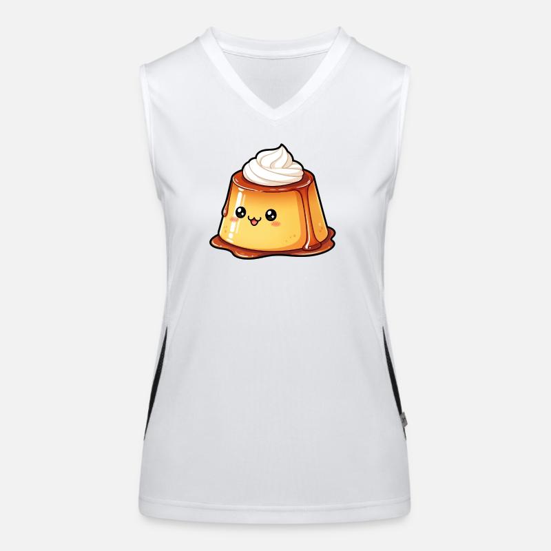 Kawaii Caramel Pudding Women's Functional Contrast Tank Top