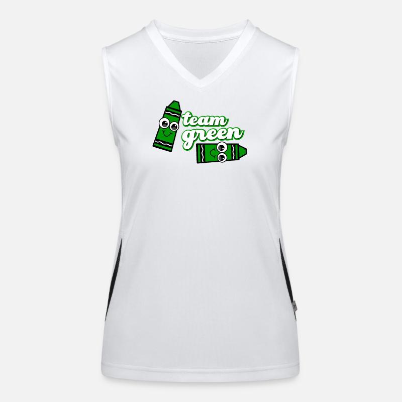 Smiling Crayon Green Team Funktionelles Kontrast-Tank Top für Frauen