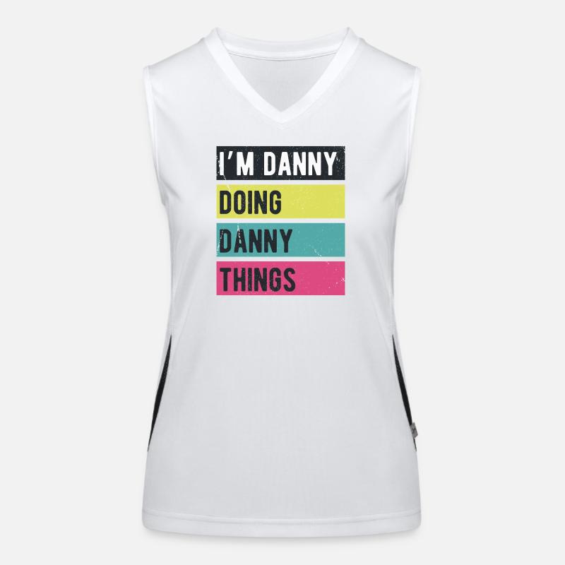 I’m Danny Doing Danny Things Retro Colors Funktionelles Kontrast-Tank Top für Frauen