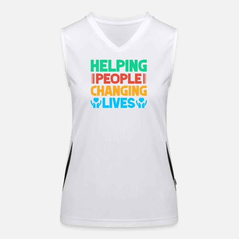 Volunteer Appreciation Helping People Changing Funktionelles Kontrast-Tank Top für Frauen