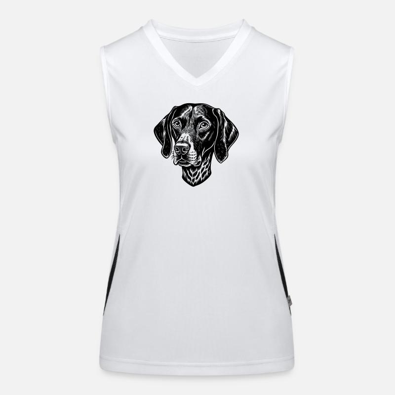 Pointer-Hund Funktionelles Kontrast-Tank Top für Frauen