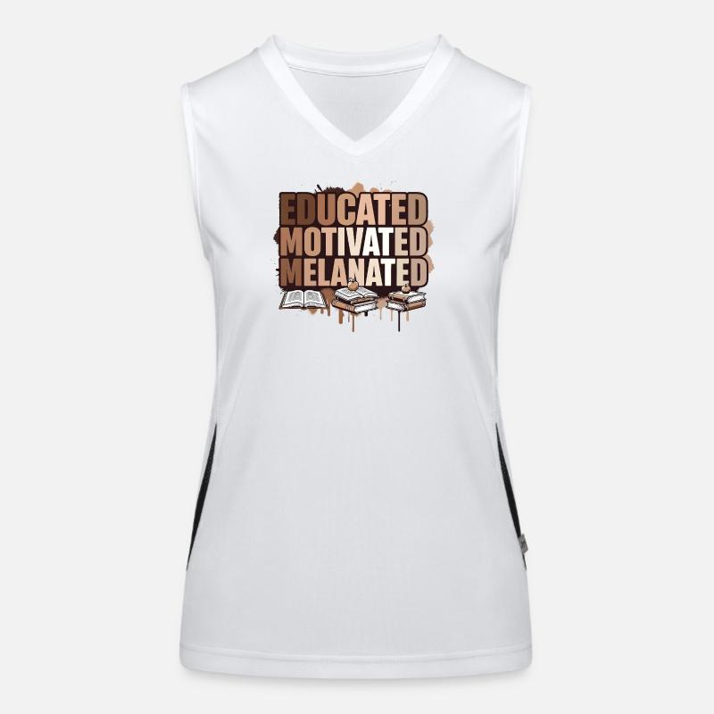 Educated Motivated Melanated Empowerment  Women's Functional Contrast Tank Top
