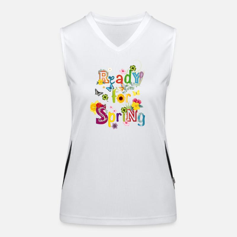 Ready for Spring – Colorful Spring Typography Women's Functional Contrast Tank Top