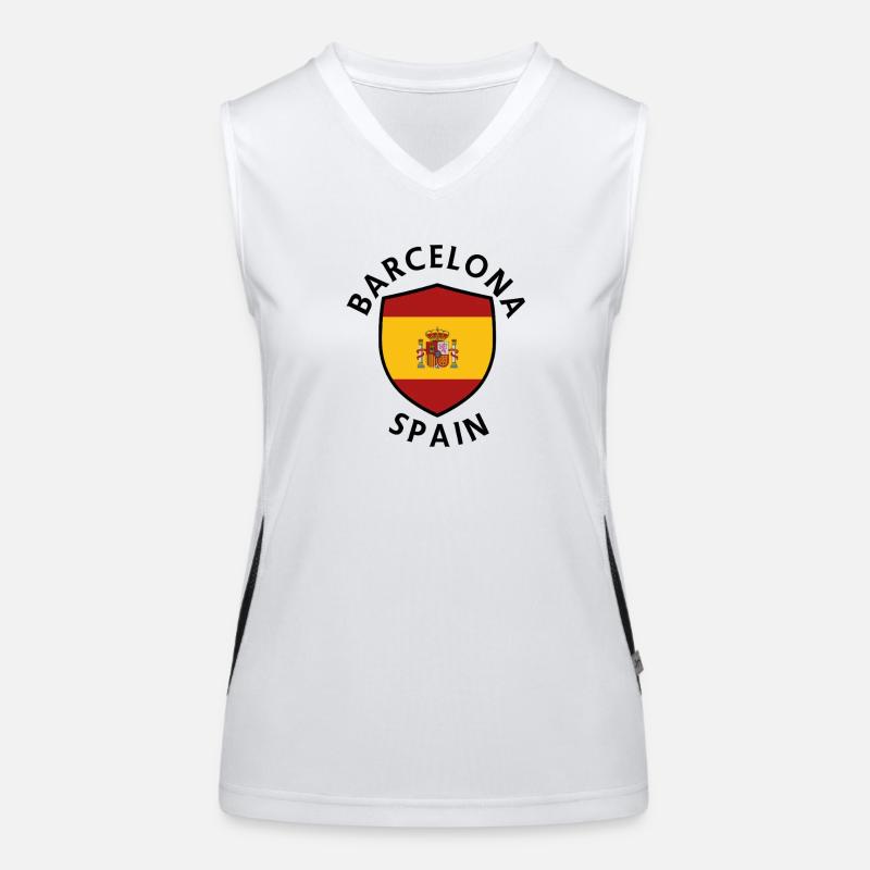 Barcelona Shield Spanien Funktionelles Kontrast-Tank Top für Frauen
