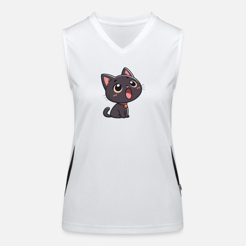 Chat Noir Émerveillé Débardeur respirant contrasté Femme