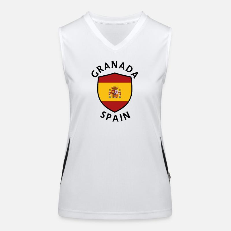 Granada Spain Shield Women's Functional Contrast Tank Top