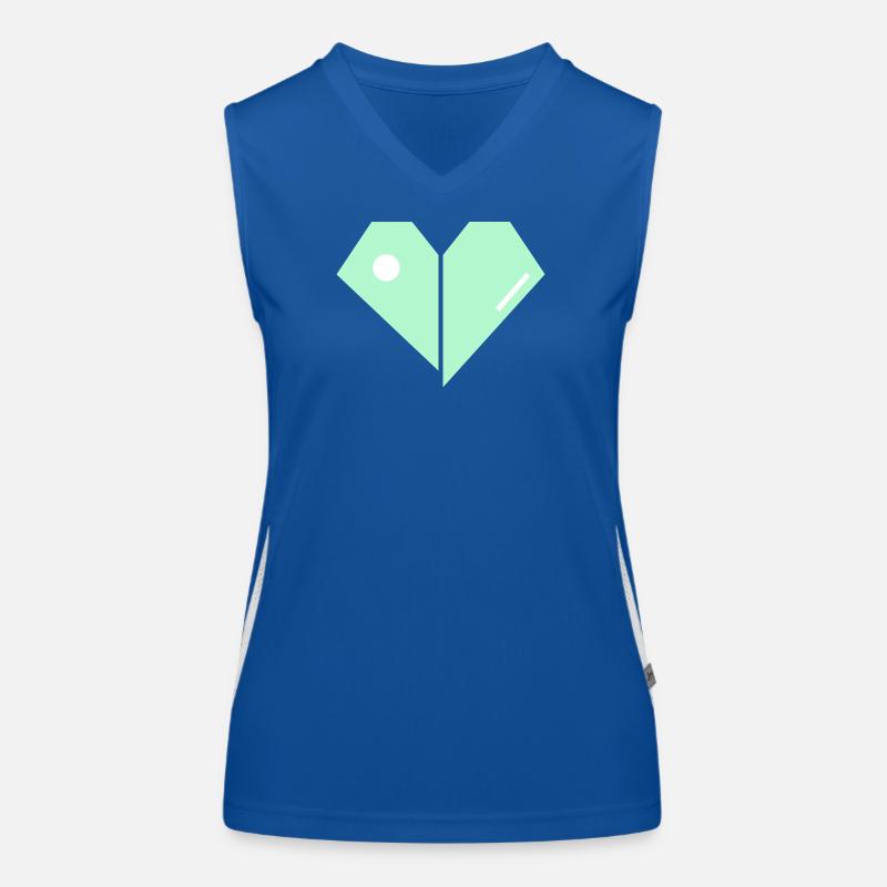 Mint Herz Split Minimalist Funktionelles Kontrast-Tank Top für Frauen