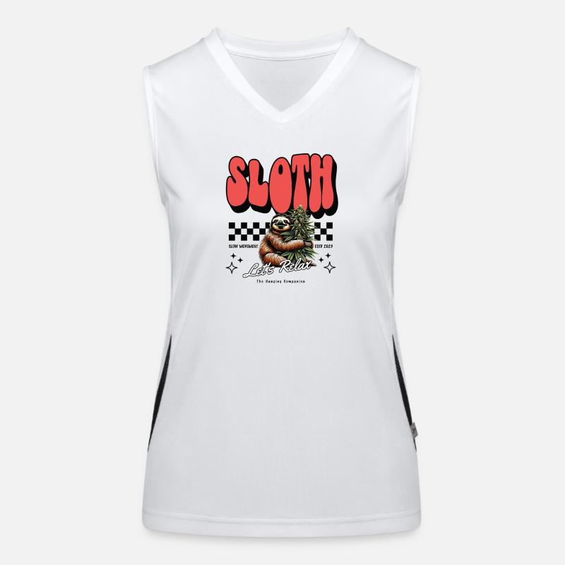 Sloth Relax – Chill Pattern Cannabis défectueux Débardeur respirant contrasté Femme