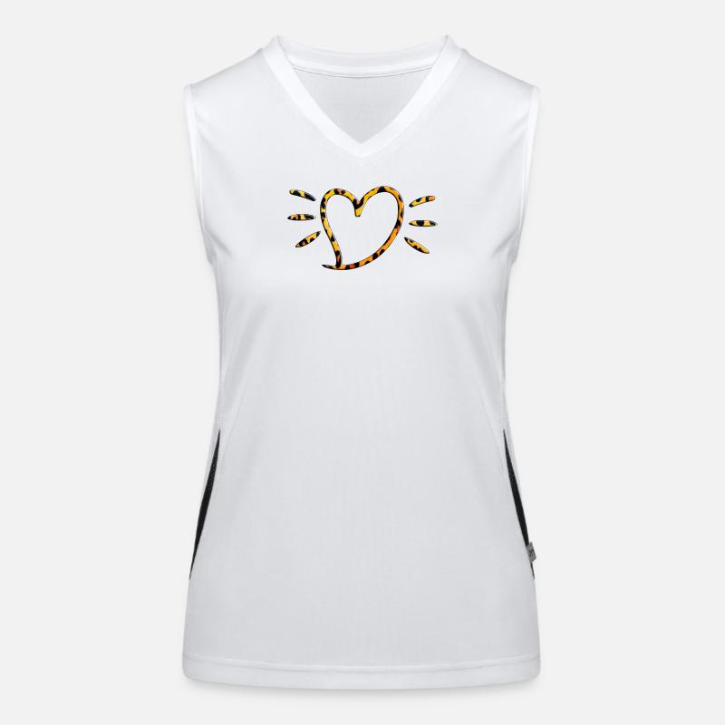 Leopard Herz Strahlen Funktionelles Kontrast-Tank Top für Frauen