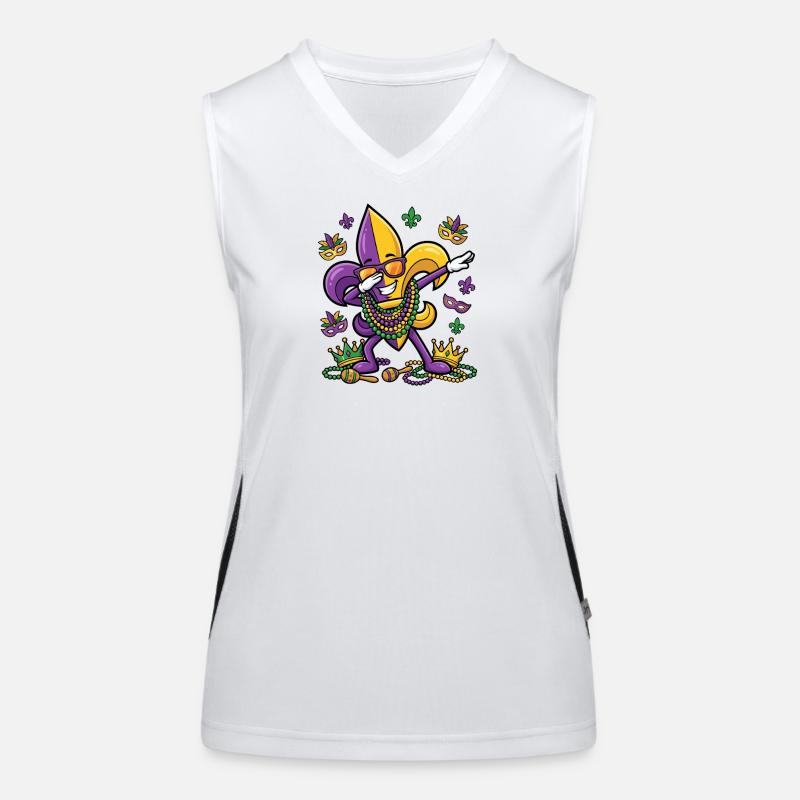Dabbing Fleur De Lis Mardi Gras Dab Fleur De Lis Women's Functional Contrast Tank Top