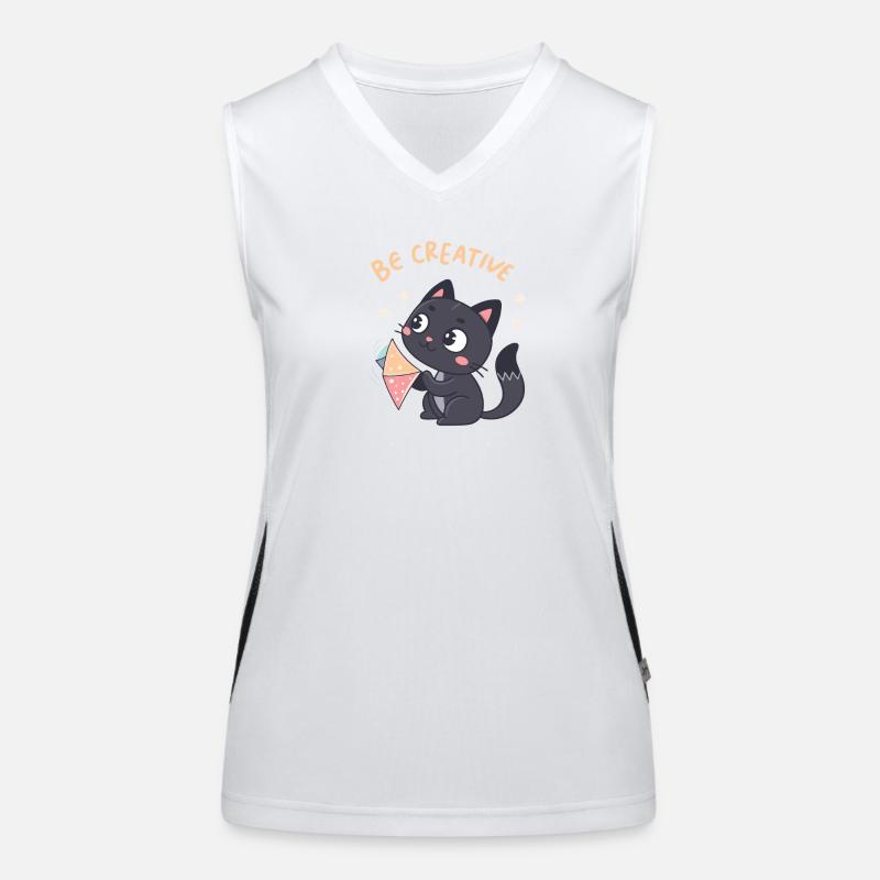 Kawaii Cat and Creative Kite Women's Functional Contrast Tank Top