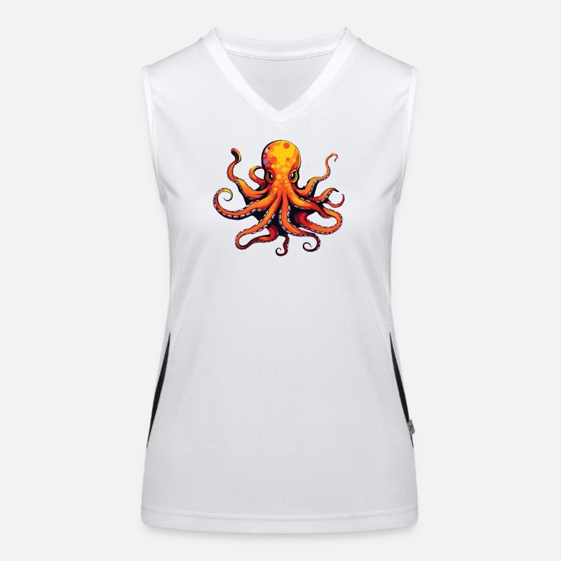 Squid Octopus Animal Women's Functional Contrast Tank Top