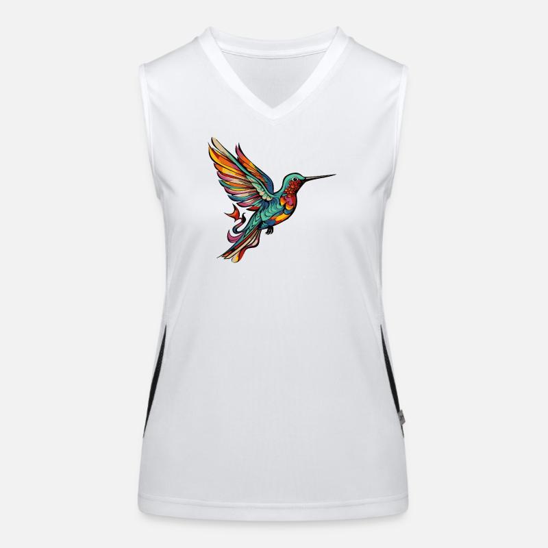 Hummingbird Bird Comic Women's Functional Contrast Tank Top
