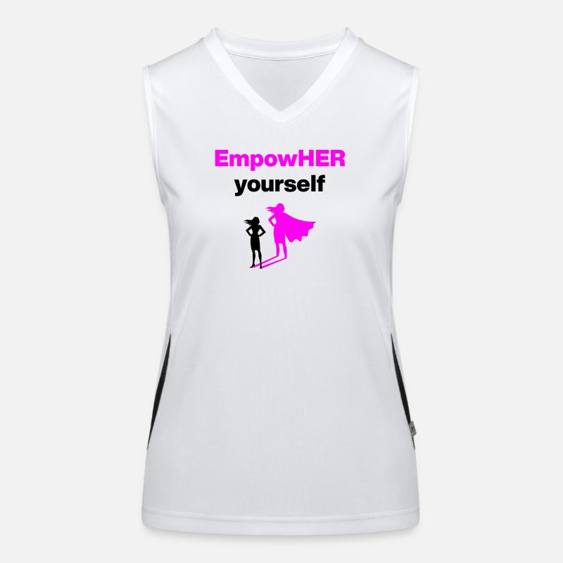 EMPOHER YOURSELF PINK EMPOWERMENT SUPERHELDIN Funktionelles Kontrast-Tank Top für Frauen
