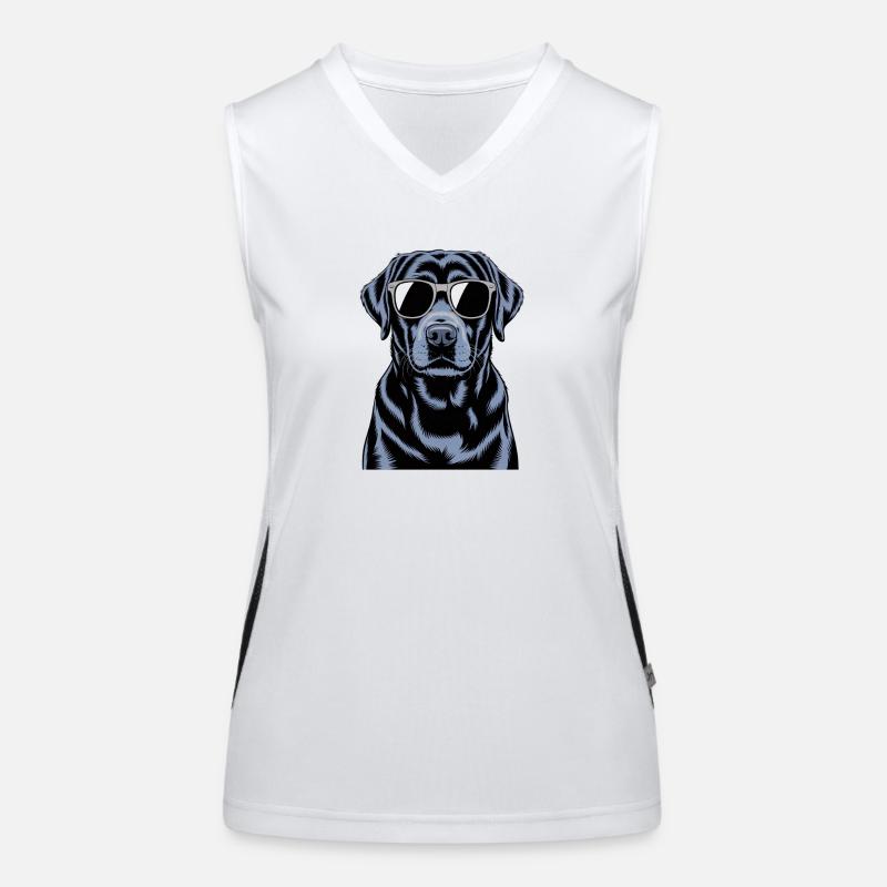 Schwarzer Labrador  Funktionelles Kontrast-Tank Top für Frauen