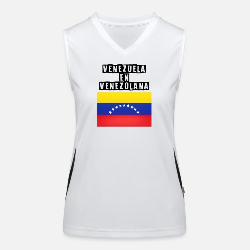 Arc des étoiles du drapeau du Venezuela Débardeur respirant contrasté Femme