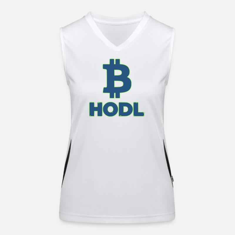 Bitcoin HODL Logo Lettering Crypto Women's Functional Contrast Tank Top