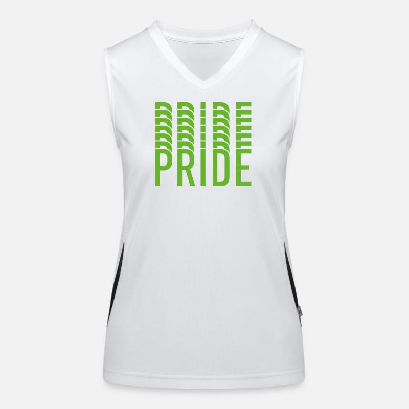 Lime Green Pride Textdesign Funktionelles Kontrast-Tank Top für Frauen