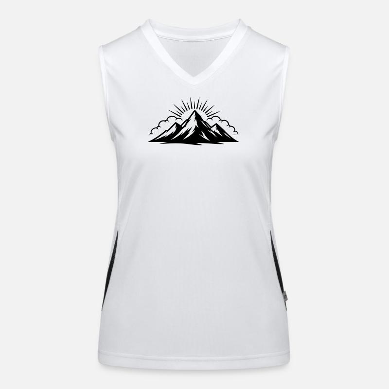Berge Wolken Gipfel Funktionelles Kontrast-Tank Top für Frauen
