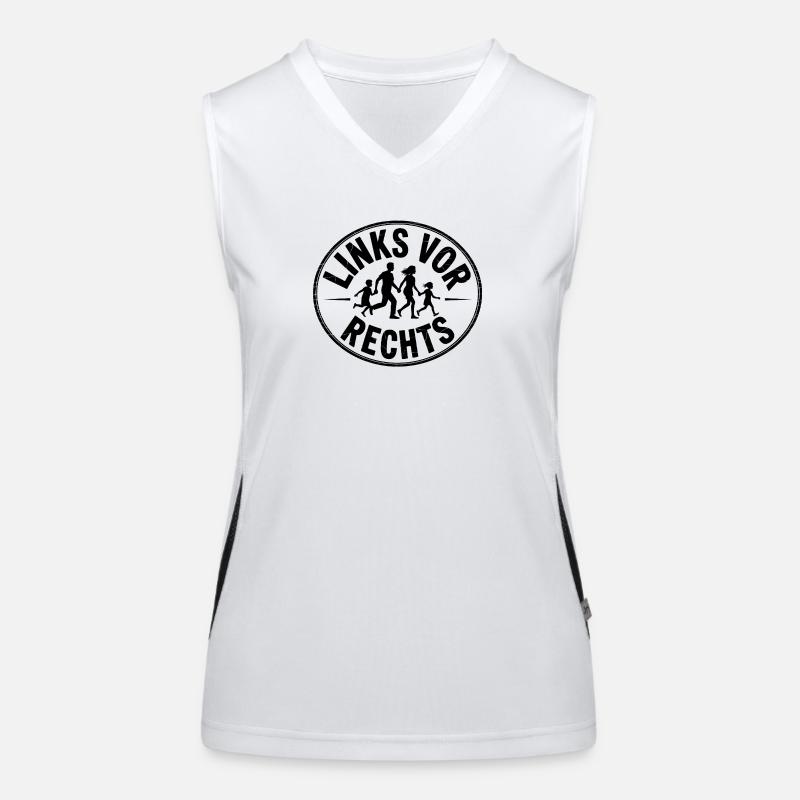 Left before Right - Funny Antifa Slogan Women's Functional Contrast Tank Top