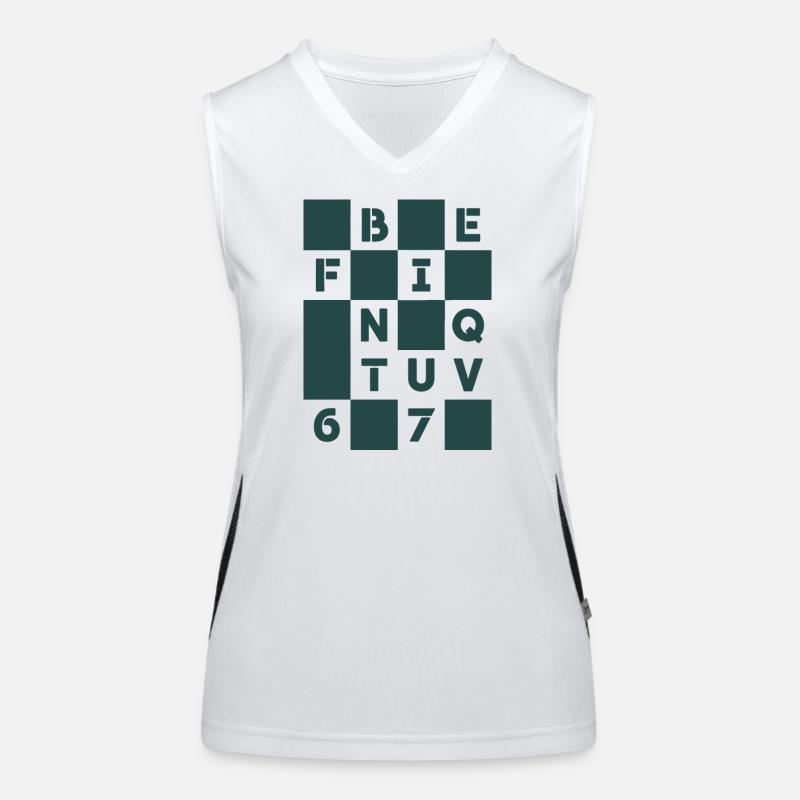 Cipher Grid Letters Women's Functional Contrast Tank Top