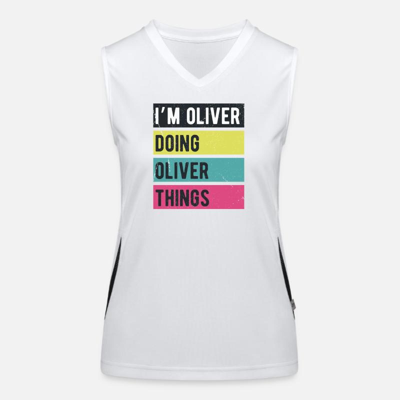 I’m Oliver Doing Oliver Things Retro Colors Women's Functional Contrast Tank Top