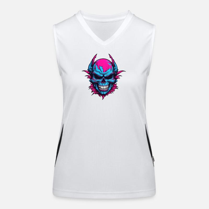 Neon Devil's Skull Women's Functional Contrast Tank Top