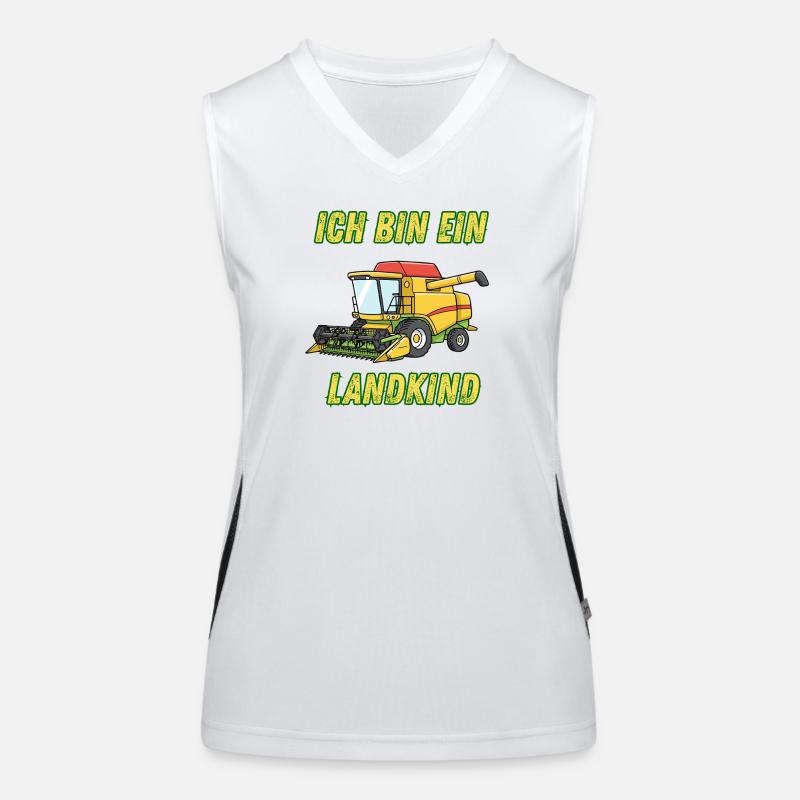 Traktor - Ich bin ein Landkind Funktionelles Kontrast-Tank Top für Frauen