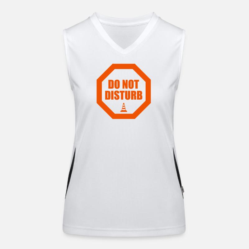 Do Not Disturb Warning Stop Sign Statement Women's Functional Contrast Tank Top