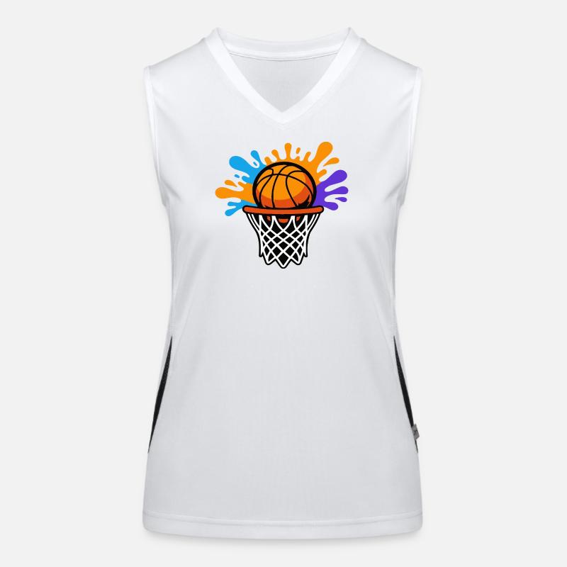 Basketball Splash Dunk Design graphique Débardeur respirant contrasté Femme
