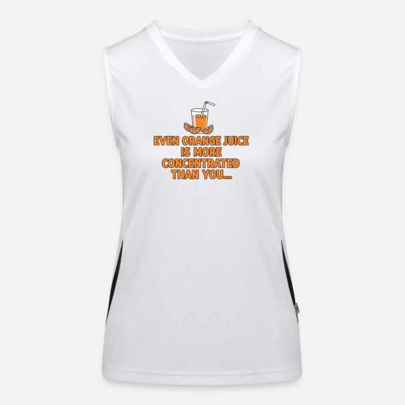 Orange Juice Concentration Funny Saying Women's Functional Contrast Tank Top