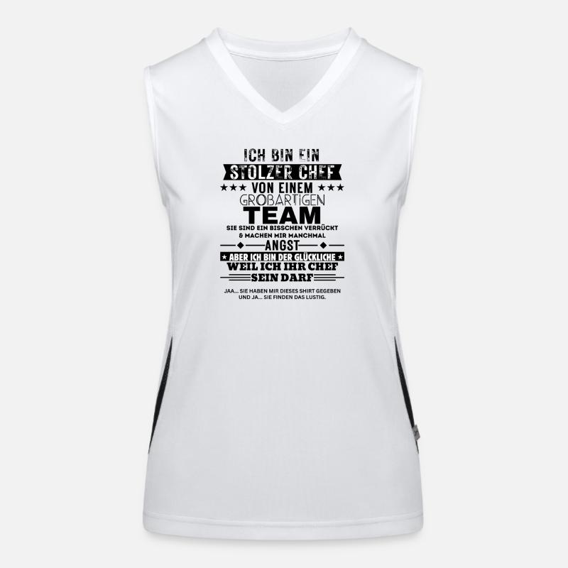 Stolzer Chef von einem großartigen Team Funktionelles Kontrast-Tank Top für Frauen