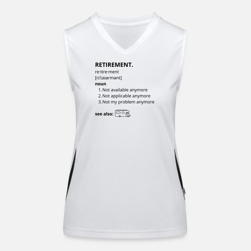 Ruhestand – lustiger Text Funktionelles Kontrast-Tank Top für Frauen