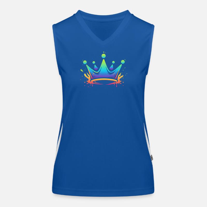 Regenbogen Kronen Splash Funktionelles Kontrast-Tank Top für Frauen