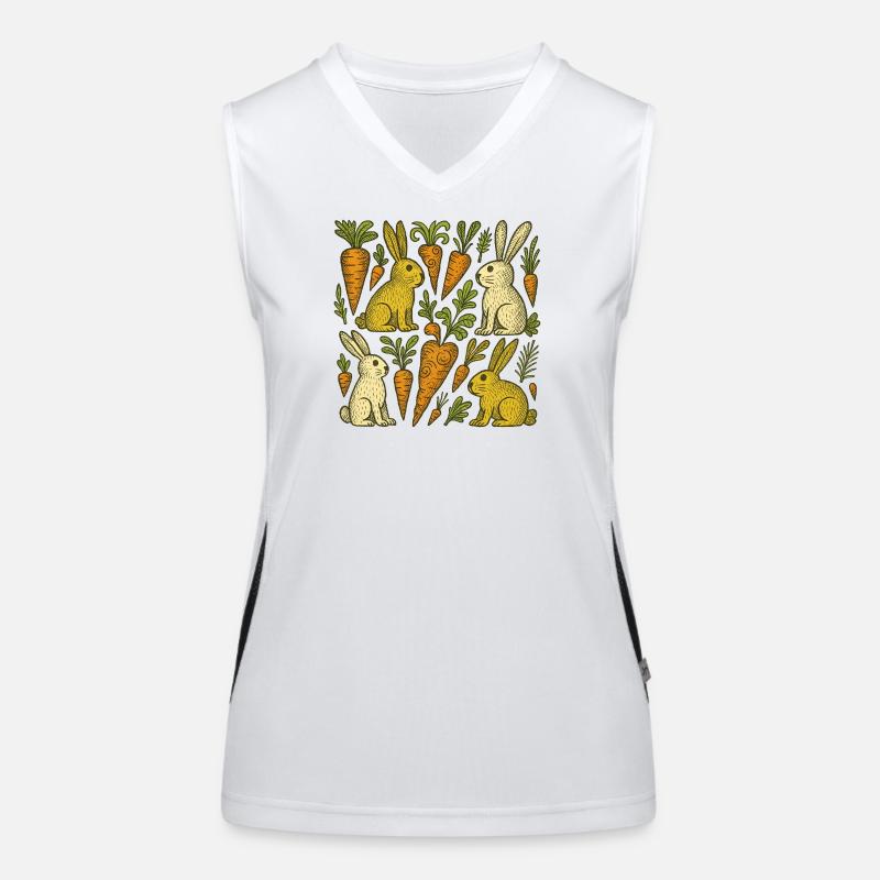 Karottengartenhasen-Illustration Funktionelles Kontrast-Tank Top für Frauen