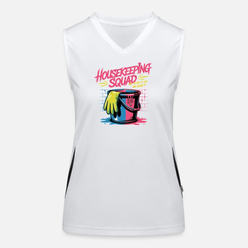 Funny Cleaning Design Women's Functional Contrast Tank Top