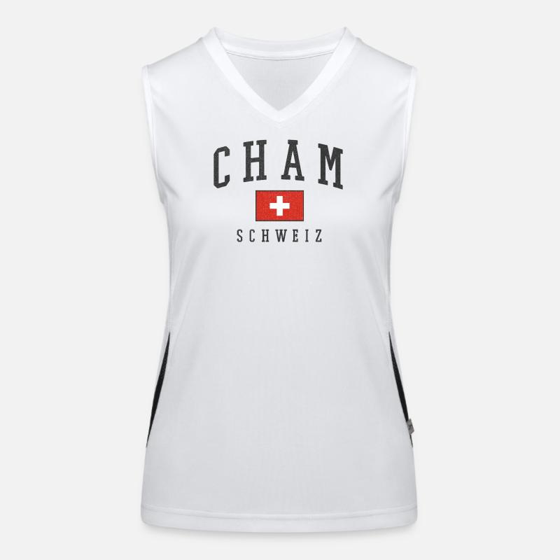 Style du drapeau suisse cham Débardeur respirant contrasté Femme