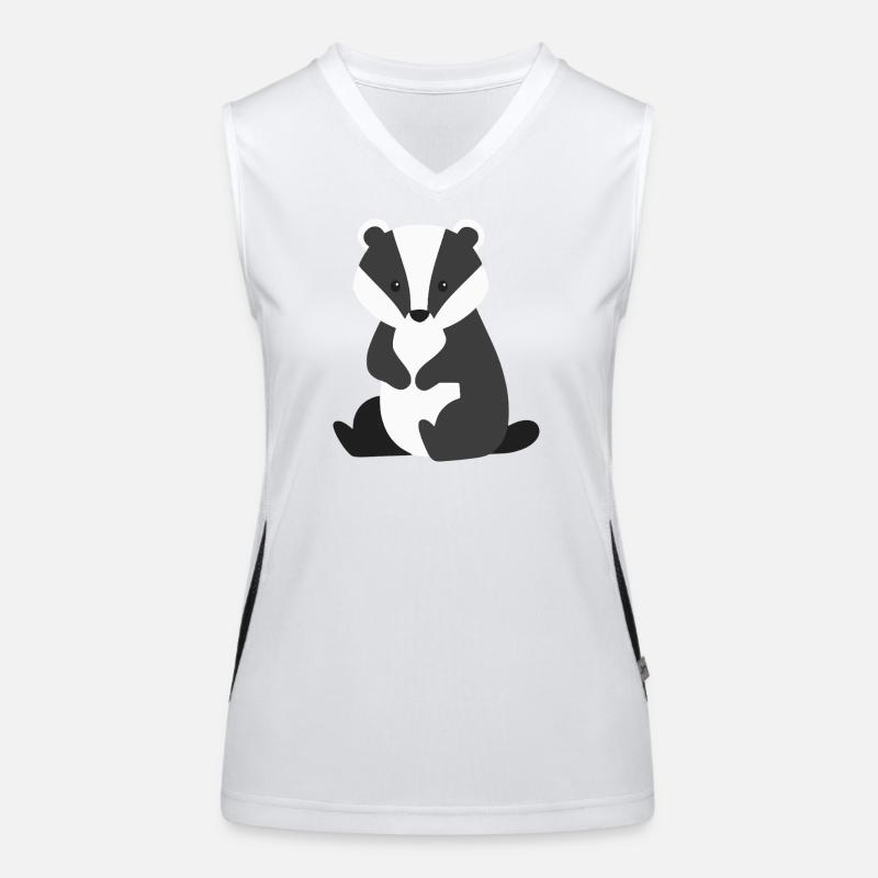 Süßer sitzender dachs minimalistischen Stil Funktionelles Kontrast-Tank Top für Frauen