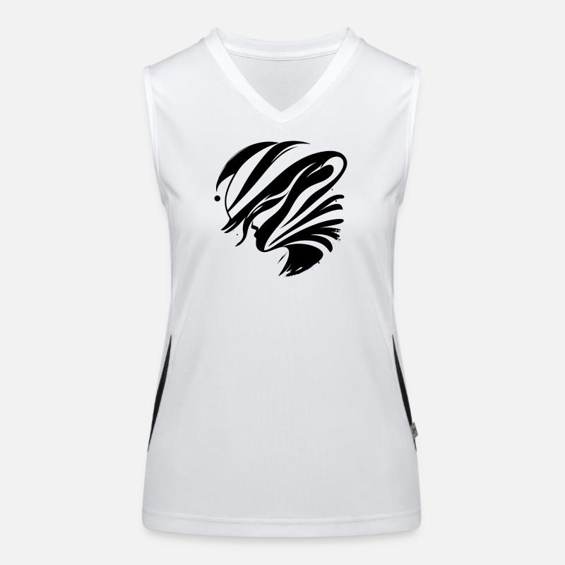 Abstraktes Gesicht - Elegant Funktionelles Kontrast-Tank Top für Frauen