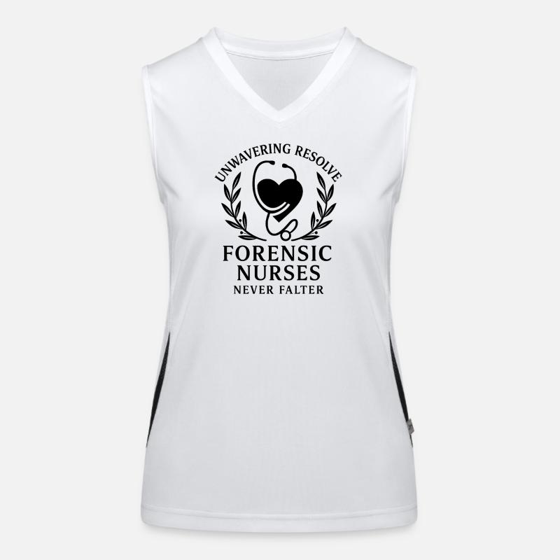 Forensic Nurse Practitioner Never Falter Coroner Funktionelles Kontrast-Tank Top für Frauen