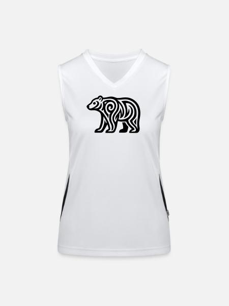 Just a Black Bear #1 / JustN-imal - Women's Functional Contrast Tank Top - white/black - Front