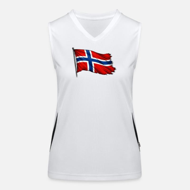 Norwegen Flagge Funktionelles Kontrast-Tank Top für Frauen