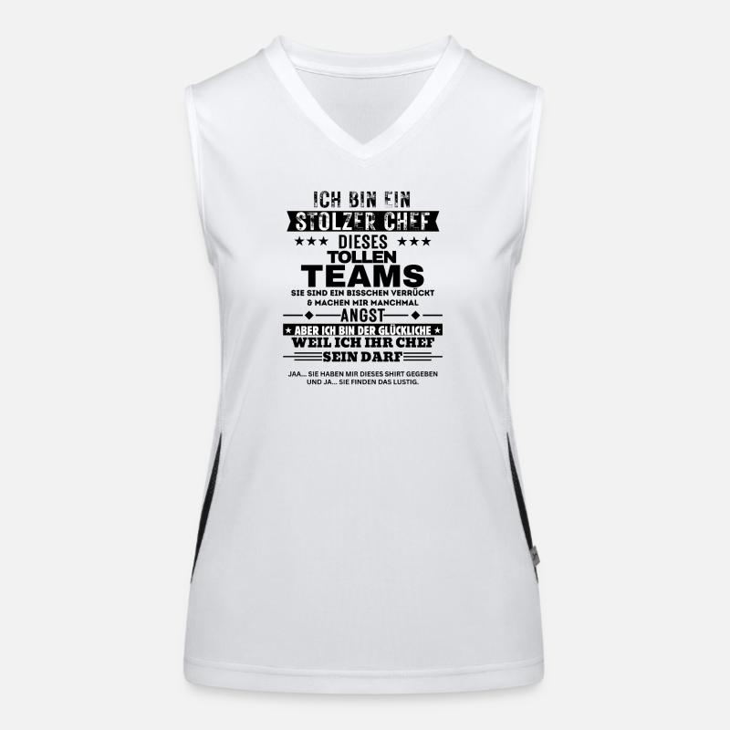 Stolzer Chef dieses tollen Teams Funktionelles Kontrast-Tank Top für Frauen