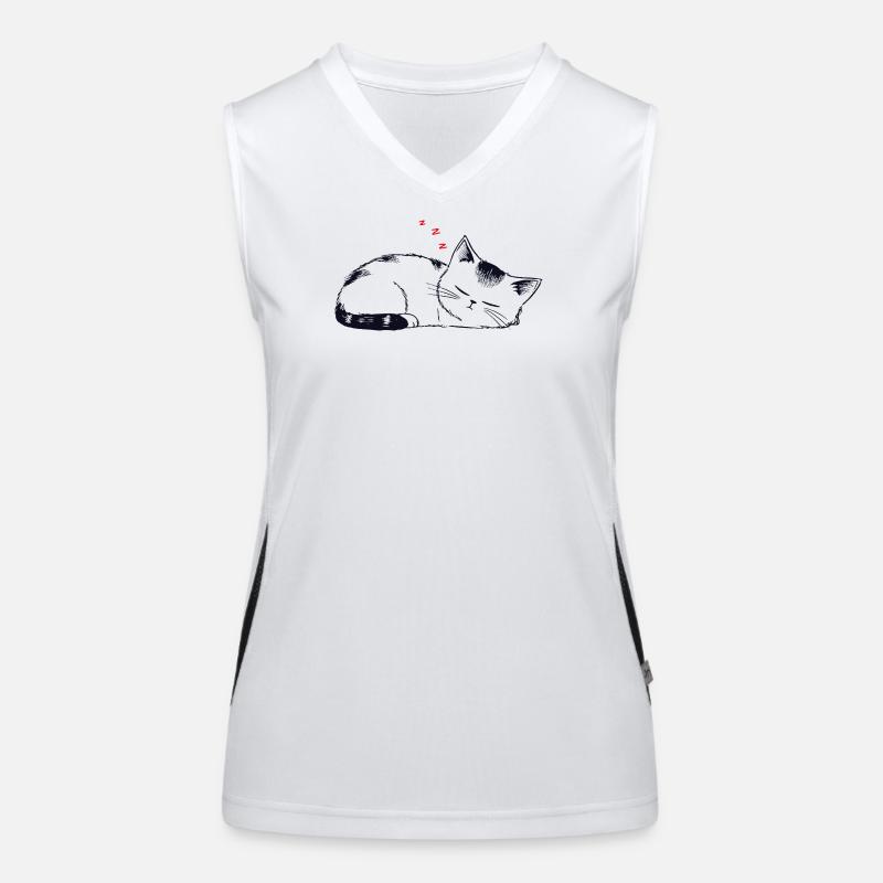 Stuffy sleeping cat Women's Functional Contrast Tank Top